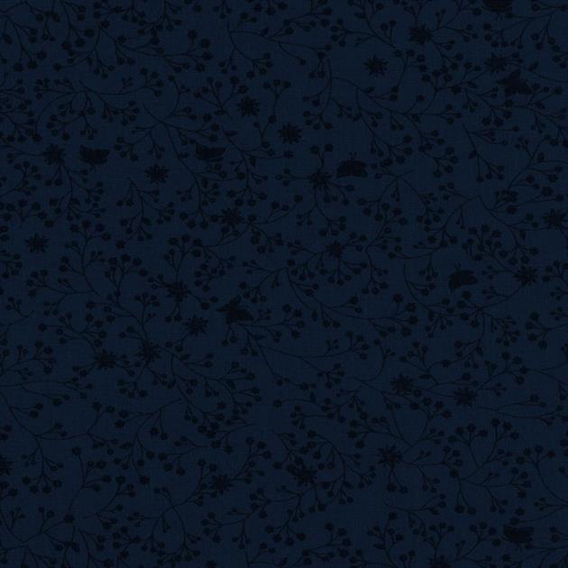 TRIPLE S - Flutter Quilt Backing Fabric - 280Cm Width Printed - dark navy