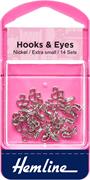 HEMLINE HANGSELL - Hook And Eye 14 sets size 0 - nickel 