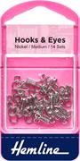 HEMLINE HANGSELL - Hook And Eye (14 Sets) size 2 - nickel