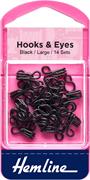 HEMLINE HANGSELL - Hook And Eye Sets (14 Sets), size 3 - black