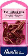 HEMLINE HANGSELL - Fur Hooks & Eyes, Size 3 - brown