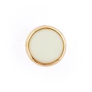 HEMLINE BUTTONS - Stylish Gold Rim Shank Button - white 11mm