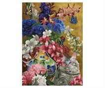 DIAMOND DOTZ - Gilded Cat And  Flowers - 72.00 x 52.00cm