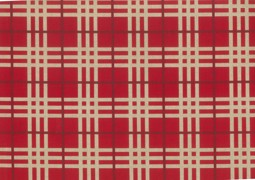 Christmas Linen Look Fabric 140cm - Plaid - Red