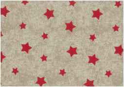 Christmas Linen Look Fabric 140cm - Stars - Grey