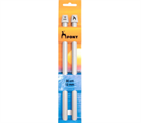 Knittng Needle Knobbed Pair 30cm - 12mm