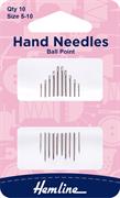 HEMLINE HANGSELL - Hand Needle - Ballpoint 10 Pack - size 5-10