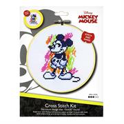 SEW EASY NEEDLECRAFT - 15cm No Count Cross Stitch Kit With Hoop - Mickey Mouse