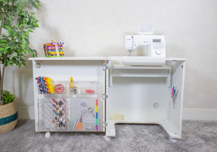 Horn - Crown Sewing Machine Furniture - White (Flat Packed)