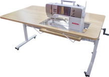 Horn - Height Adjustable Sewing and Cutting Table Weathered Oak (Flat Packed)