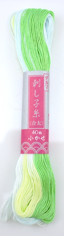 DARUMA SASHIKO THREAD 40M GREEN TO WHITE 52