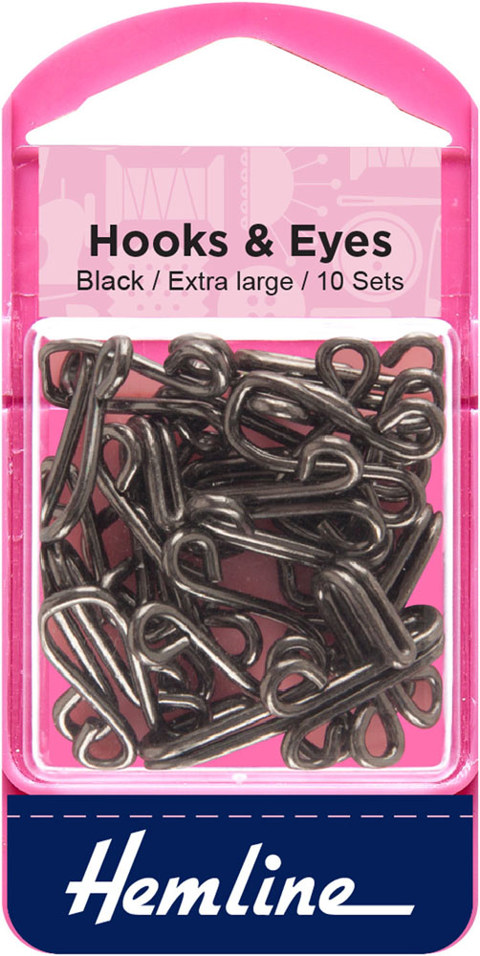 HEMLINE HANGSELL - Hooks and Eyes, Size 9 - black