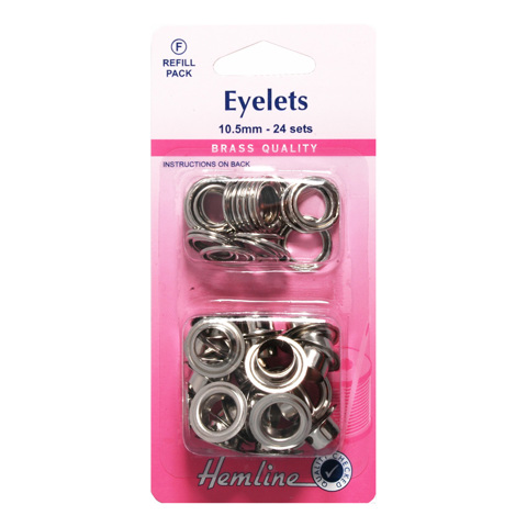 HEMLINE HANGSELL - Eyelets 10.5mm - Refill 24 pcs - nickel