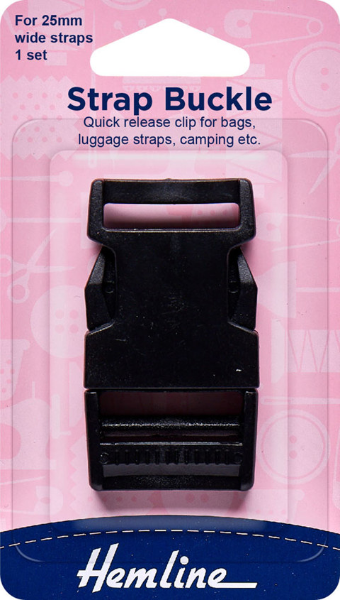 HEMLINE HANGSELL - Strap Buckle, 25mm - black