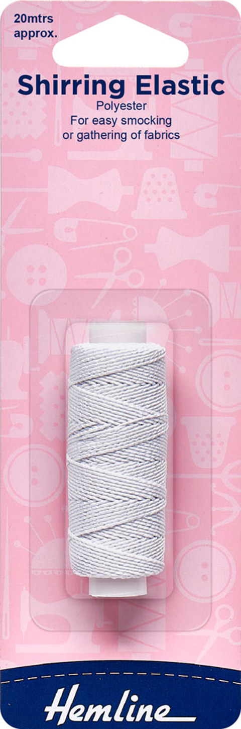 HEMLINE HANGSELL - Elastic Shirring 0.75mm x 20m - white