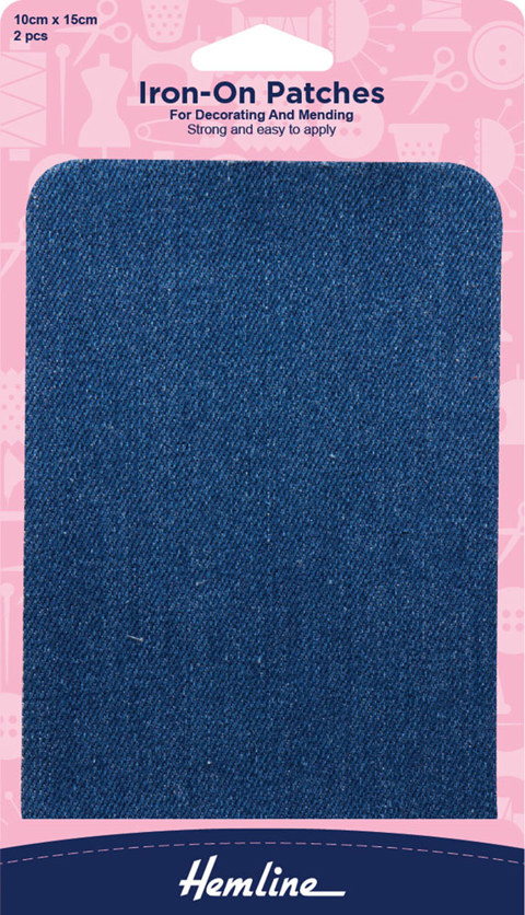 HEMLINE HANGSELL - Iron-On Patches (2 pcs) - mid denim