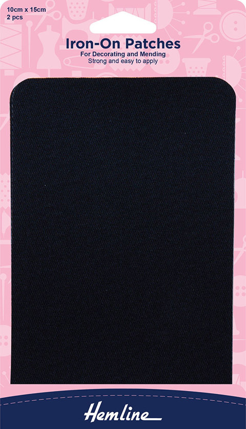 HEMLINE HANGSELL - Iron-On Patches (2 pcs) - navy