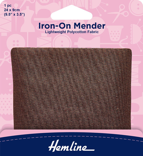 HEMLINE HANGSELL - Iron-On Mending Patch (1pcs) - brown