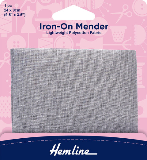HEMLINE HANGSELL - Iron-On Mending Patch - light grey