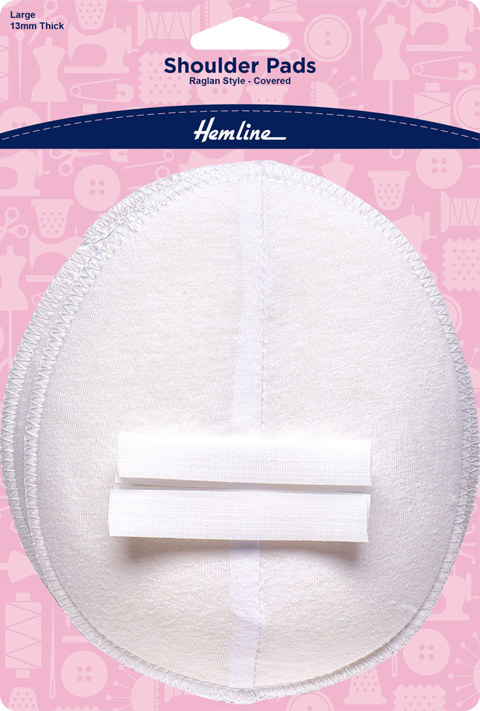 HEMLINE HANGSELL - Shoulder Pad Covered Raglan 13mm, large - white