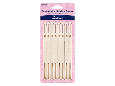 HEMLINE HANGSELL - Expandable Sewing Guage - plastic sewing accessory cream colour