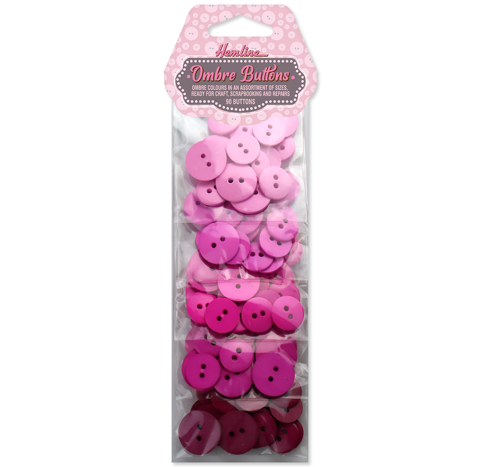 HEMLINE OMBRE BUTTONS QTY 90 PINK