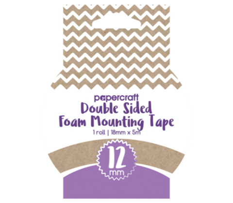 Papercraft Heavy Duty Double Sided Adhesive Foam Tape Roll 12mm x 4m