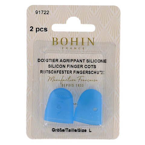 BOHIN - Finger Rubber Cots (L) - rubber blue 2 pack