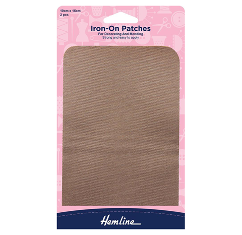 Iron-On Patches Polycotton Twill, Fawn
