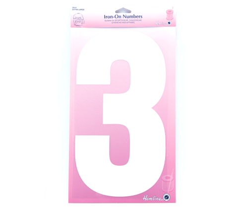 Iron on Number EXTRA LARGE 30cm - White 3