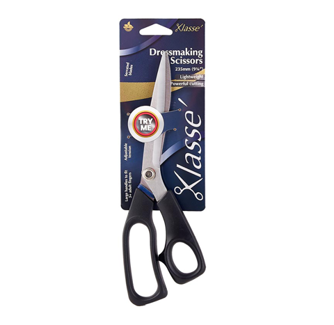 Klasse Scissors - Fabric Serrated 9 1/4" - Black Handle
