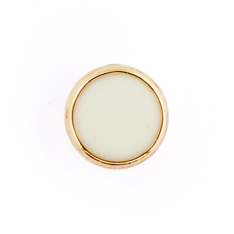 HEMLINE BUTTONS - Stylish Gold Rim Shank Button - white 11mm