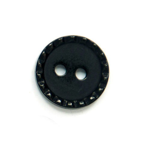 HEMLINE BUTTONS - Embossed Edge Button - black 11mm