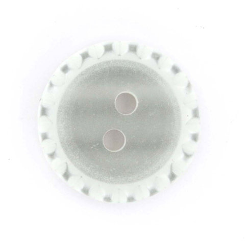HEMLINE BUTTONS - Embossed Edge Button - white 18mm