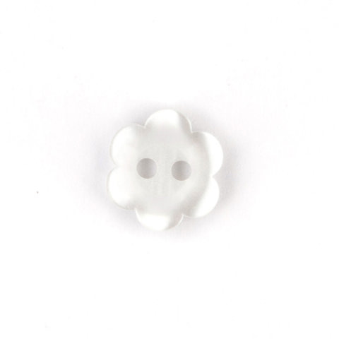 HEMLINE BUTTONS - Flat Flower Button - white 10mm