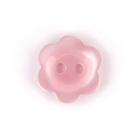 HEMLINE BUTTONS - Flat Flower Button - pink 13mm