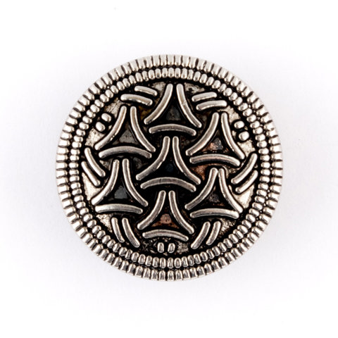 HEMLINE BUTTONS - Metal Swirl Jacket Shank Button - silver 18mm