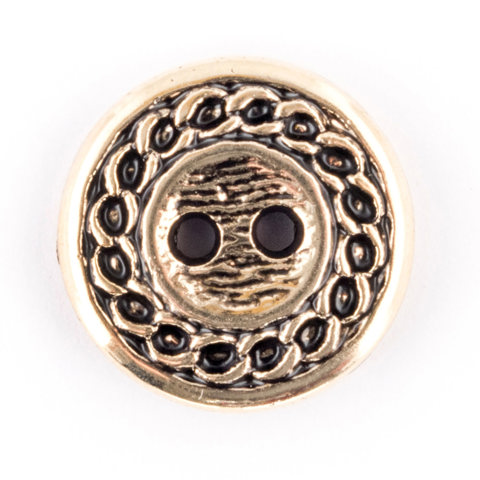 HEMLINE BUTTONS - Metal Rope Edge Button - gold 15mm