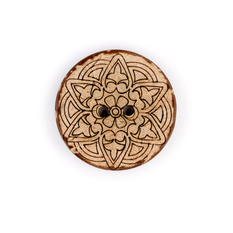 HEMLINE BUTTONS - Mosaic Fashion Button - brown 27mm