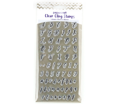 Papercraft Stamps Clear Cling 180 X 90mm - Alphabet Script