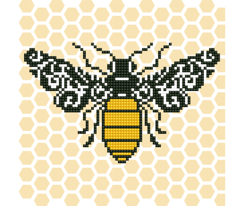 Diamond Art - Bee - 22 x 22cm