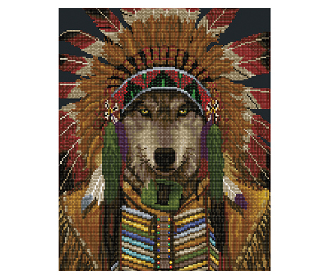 DIAMOND DOTZ - Wolf Spirit Chief - 50.00 x 40.00cm