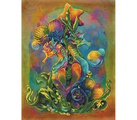 DIAMOND DOTZ - Sea Horses 52 x 66cm (20.4 x 25.9 in)