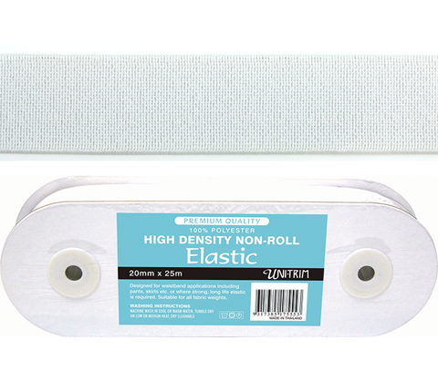 Elastic High-Density Non-Roll - 25mm White