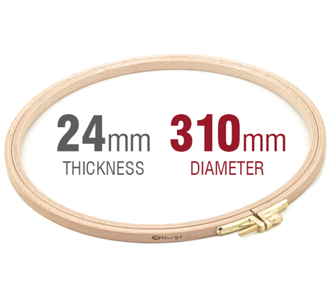 Embroidery Hoop - Wooden Screwed 24mm beechwood 12"/310mm