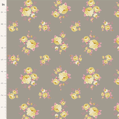 Tilda - Sunday Brunch - Millie Flower - Yellow Grey