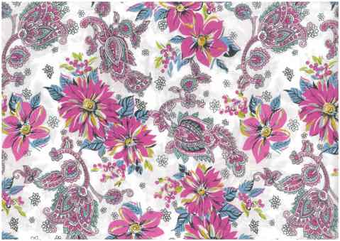 Cotton Sheeting Printed - Raspberry Paisley