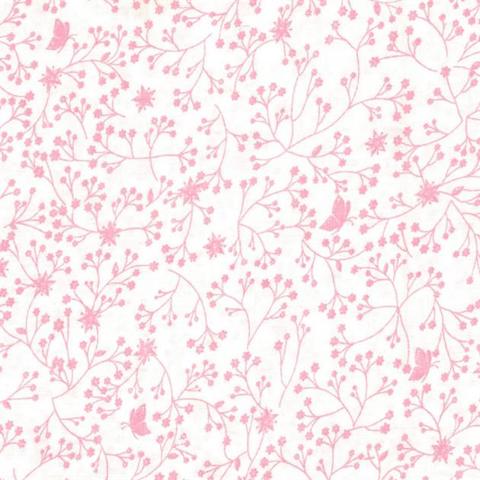 Quilt Backing - Flutter Quilt Backing Fabric - 280 Width Printed - Pink on White