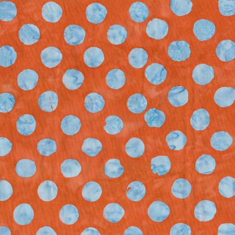 Pom Poms and Streamers Batiks - Orange & Baby Blue