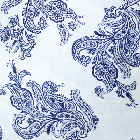 Hobbysew - 100% LINEN 14x14 PRINTED FABRIC - ROYAL LEAFS